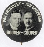 HOOVER & COOPER OHIO COATTAIL LITHO JUGATE BUTTON.