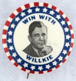 "WIN WITH WILLKIE" STARS & STRIPES PORTRAIT BUTTON.