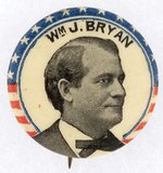 "WM. J. BRYAN" STARS & STRIPES PORTRAIT BUTTON.