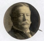 BLACK & WHITE WILLIAM HOWARD TAFT PORTRAIT BUTTON.