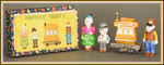 "TOONERVILLE TROLLEY" BOXED BISQUE SET.