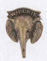 WILLKIE METAL ELEPHANT PINBACK.