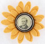 LANDON REAL PHOTO IN BAKELITE FRAME ON FELT SUNFLOWER.