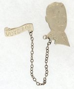 "VOTE FOR HOOVER" METAL CHAIN PORTRAIT PIN.