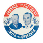 LBJ/SMITH 1964 WEST VIRGINIA COATTAIL JUGATE BUTTON.