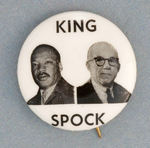 "KING/SPOCK" 1968 HOPEFUL JUGATE BUTTON.