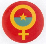 RED & YELLOW WOMEN'S LIBERATION BUTTON.