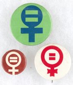 TRIO OF WOMEN'S LIBERATION BUTTONS W/EQUALITY SYMBOL.