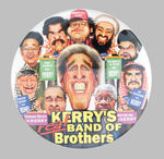 SATIRICAL 2004 ANTI "KERRY'S REAL BAND OF BROTHERS" BUTTON.