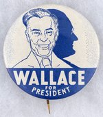 HENRY WALLACE FOR PRESIDENT 1948 FDR SHADOW BUTTON.