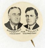 ROOSEVELT AND WALLACE LITHO JUGATE BUTTON.