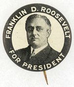 "FRANKLIN D. ROOSEVELT FOR PRESIDENT" LITHO PORTRAIT BUTTON.