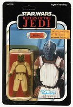 STAR WARS: RETURN OF THE JEDI (1983) - KLAATU (IN SKIFF GUARD OUTFIT) 77 BACK-A CARDED ACTION FIGURE.