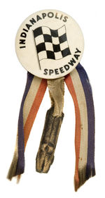 "INDIANAPOLIS SPEEDWAY" WITH 1930s RACE CAR CHARM FROM HAKE COLLECTION & CPB.