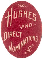 HUGHES AND DIRECT NOMINATIONS RARE OVAL BUTTON.