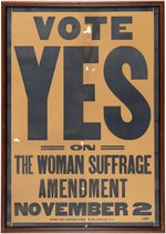 VOTE YES ON THE WOMAN SUFFRAGE AMENDMENT 1915 NEW YORK POSTER.