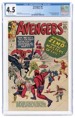 AVENGERS #6 JULY 1964 CGC 4.5 VG+ (FIRST BARON ZEMO & MASTERS OF EVIL).