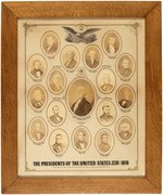 1876 CENTENNIAL PRESIDENTS OF THE US APPLIED ALBUMEN PORTRAIT POSTER.