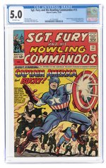 SGT. FURY AND HIS HOWLING COMMANDOS #13 DECEMBER 1964 CGC 5.0 VG/FINE.