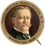 TAFT HIGHLY DETAILED 1909 INAUGURATION PORTRAIT BUTTON.