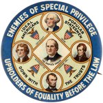 BRYAN ENEMIES OF SPECIAL PRIVILEGE LARGEST SIZE 1908 CAMPAIGN BUTTON.