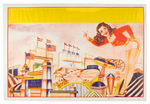 1950s CARNIVAL POSTER WITH SPACE RIDES AND  MAJORETTE.