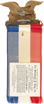 HARDING & COOLIDGE LIKELY UNIQUE 1920 CAMPAIGN JUGATE RIBBON BADGE.