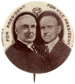 HARDING & COOLIDGE RARE 1920 JUGATE BUTTON HAKE #4.