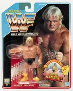 HASBRO WWF GREG "THE HAMMER" VALENTINE CARDED ACTION FIGURE.