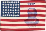 HARRISON 1892 CAMPAIGN SILK 42 STAR PORTRAIT AMERICAN FLAG.
