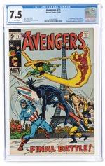 AVENGERS #71 DECEMBER 1969 CGC 7.5 VF- (FIRST INVADERS, BLACK KNIGHT JOINS AVENGERS).