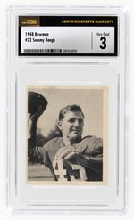 1948 BOWMAN #22 SAMMY BAUGH (HOF) ROOKIE CARD CSG 3 VERY GOOD.