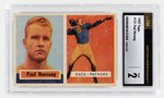 1957 TOPPS #151 PAUL HORNUNG (HOF) ROOKIE CARD CSG 2 GOOD.