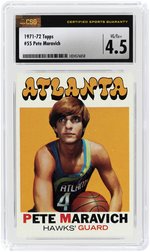 1971-72 TOPPS #55 PETE MARAVICH (HOF) CSG 4.5 VG/EX+.