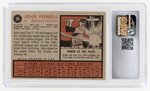 1962 TOPPS #99 JOHN "BOOG" POWELL ROOKIE CARD CSG 6 EX/NM.