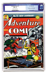 ADVENTURE COMICS #72  MARCH 1942  CGC 9.2 OFF-WHITE TO WHITE PAGES.