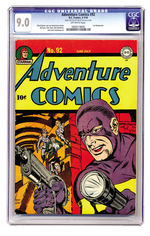 ADVENTURE COMICS #92 JUNE JULY 1944 CGC 9.0 OFF-WHITE PAGES NICHOLAS CAGE COLLECTION.