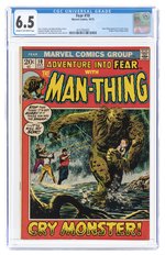 FEAR #10 OCTOBER 1972 CGC 6.5 FINE+ (MAN-THING SOLO SERIES BEGINS).