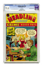 HEADLINE COMICS #28 FEBRUARY MARCH 1948 CGC 9.6 WHITE PAGES MILE HIGH COPY.