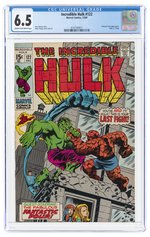 INCREDIBLE HULK #122 DECEMBER 1969 CGC 6.5 FINE+ (INCREDIBLE HULK VS. THING).