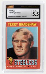 1971 TOPPS #156 TERRY BRADSHAW (HOF) ROOKIE CARD CSG 5. EXCELLENT+.