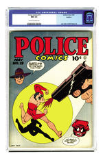 POLICE COMICS #19 MAY 1943 CGC 9.4 CREAM TO OFF-WHITE PAGES ROCKFORD COPY.