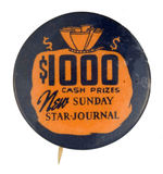 "SUNDAY STAR-JOURNAL" CASH PRIZE CONTEST BUTTON.