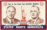 THURMOND & WRIGHT GET IN THE FIGHT FOR STATES' RIGHTS 1948 JUGATE POSTER.