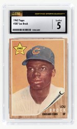 1962 TOPPS #387 LOU BROCK (HOF) CSG 5 EXC.