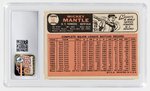 1966 TOPPS #50 MICKEY MANTLE (HOF) CSG 4 VG/EX.