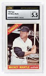 1966 TOPPS #50 MICKEY MANTLE (HOF) CSG 5.5 EXCELLENT+.