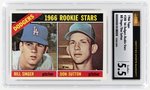 1966 TOPPS #288 '66 DODGERS ROOKIE STARS BILL SINGER/DON SUTTON (HOF) CSG 5.5 EXC+.