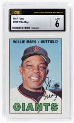 1967 TOPPS #200 WILLIE MAYS (HOF) CSG 6 EX/NM.