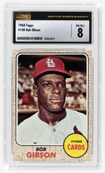 1968 TOPPS #100 BOB GIBSON (HOF) CSG 8 NM/MINT.